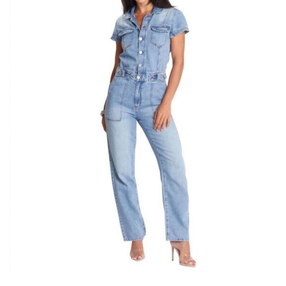 NWT HABITUAL Denim Jumpsuit Tencel Light Blue Wash - Picture 1 of 12